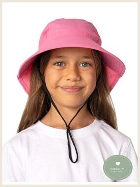 UPF 50+ Kids Sun Hat with Neck Flap - Lightweight Adjustable Quick-Dry